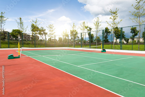 Background of empty tennis court