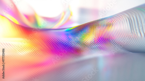 Abstract rainbow white background design, 3d rendering	