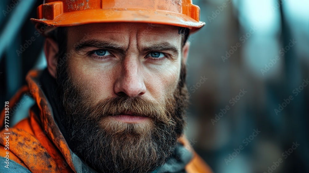 Bearded construction worker ready for work Bearded construction worker ready for work