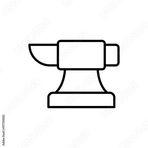 Anvil outline icons, minimalist vector illustration ,simple transparent graphic element .Isolated on white background