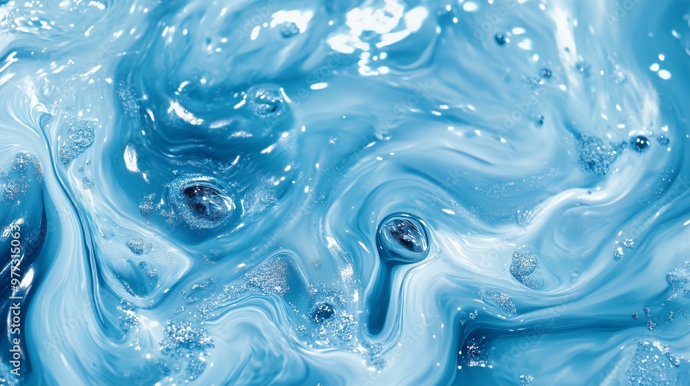 Abstract of melting snow in vivid blues and whites, with fluid shapes and a serene gradient backdrop. Abstract of melting snow in vivid blues and whites, with fluid shapes and a serene gradient backdrop.