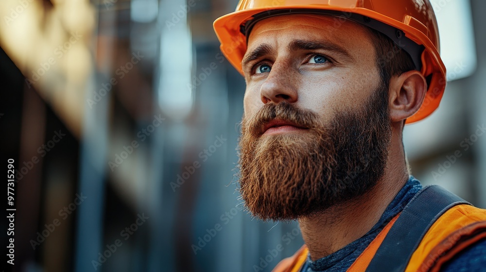 Bearded construction worker ready for work Bearded construction worker ready for work