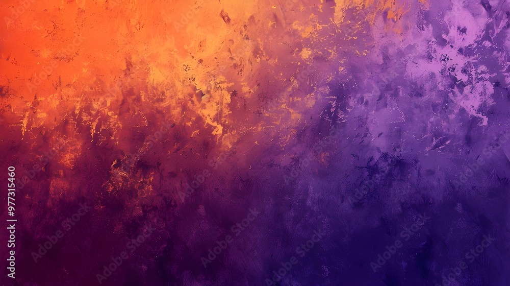Fototapeta premium A vibrant abstract background with a fiery gradient from orange to purple, featuring swirling textures and a sense of energy