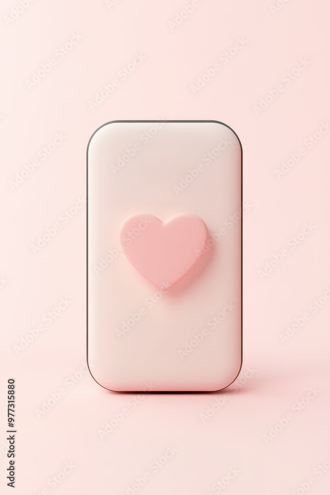 Minimalist smartphone case with a pink heart design on a soft pastel background, combining modern technology with stylish, heartfelt aesthetics. Minimalist smartphone case with a pink heart design on a soft pastel background, combining modern technology with stylish, heartfelt aesthetics.