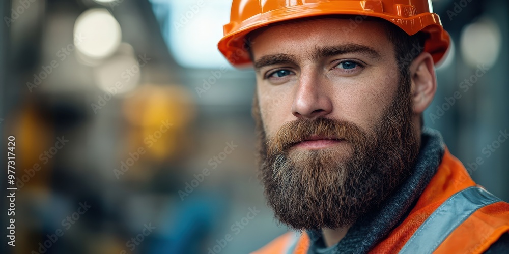 Bearded construction worker ready for work Bearded construction worker ready for work