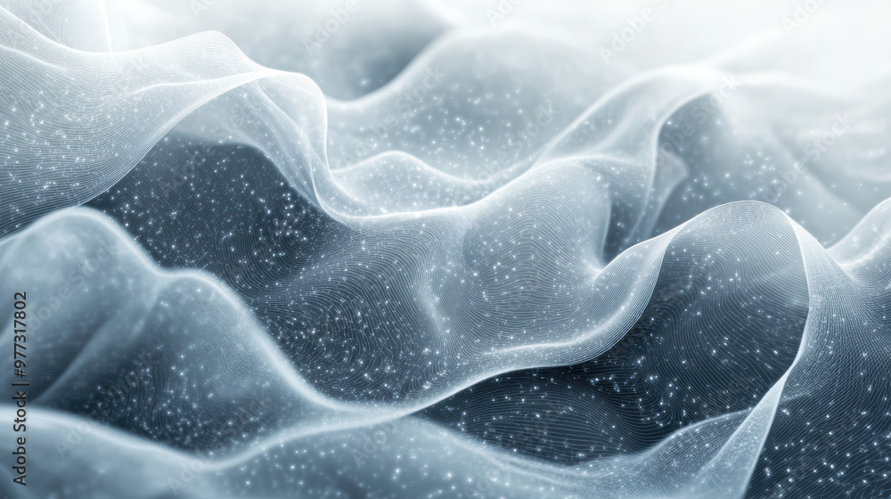 Ethereal waves of soft, flowing fabric create a serene and dreamlike texture, capturing the essence of elegance and tranquility in motion. Ethereal waves of soft, flowing fabric create a serene and dreamlike texture, capturing the essence of elegance and tranquility in motion.