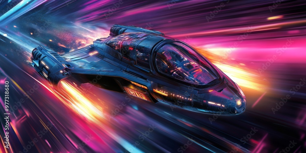spaceship at maximum speed, advanced aircraft at high speed through the atmosphere, passing through time spaceship at maximum speed, advanced aircraft at high speed through the atmosphere, passing through time