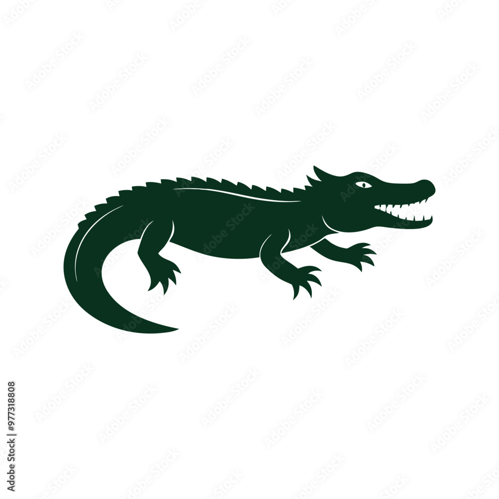 Obraz premium crocodile vector silhouette without background