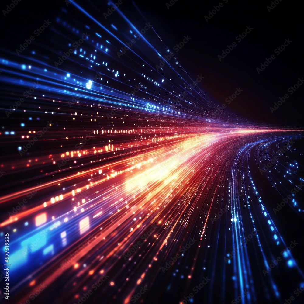 Abstract technology background with long exposure light on black. Abstract technology background with long exposure light on black.