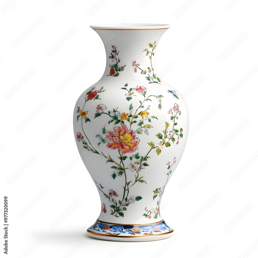 271. A delicate porcelain vase isolated on a clean white background 271. A delicate porcelain vase isolated on a clean white background