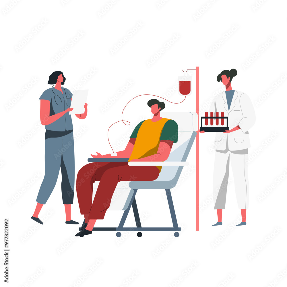 People donating blood illustration People donating blood illustration