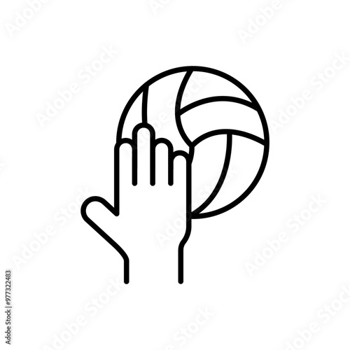 Volleyball outline icons, minimalist vector illustration ,simple transparent graphic element .Isolated on white background