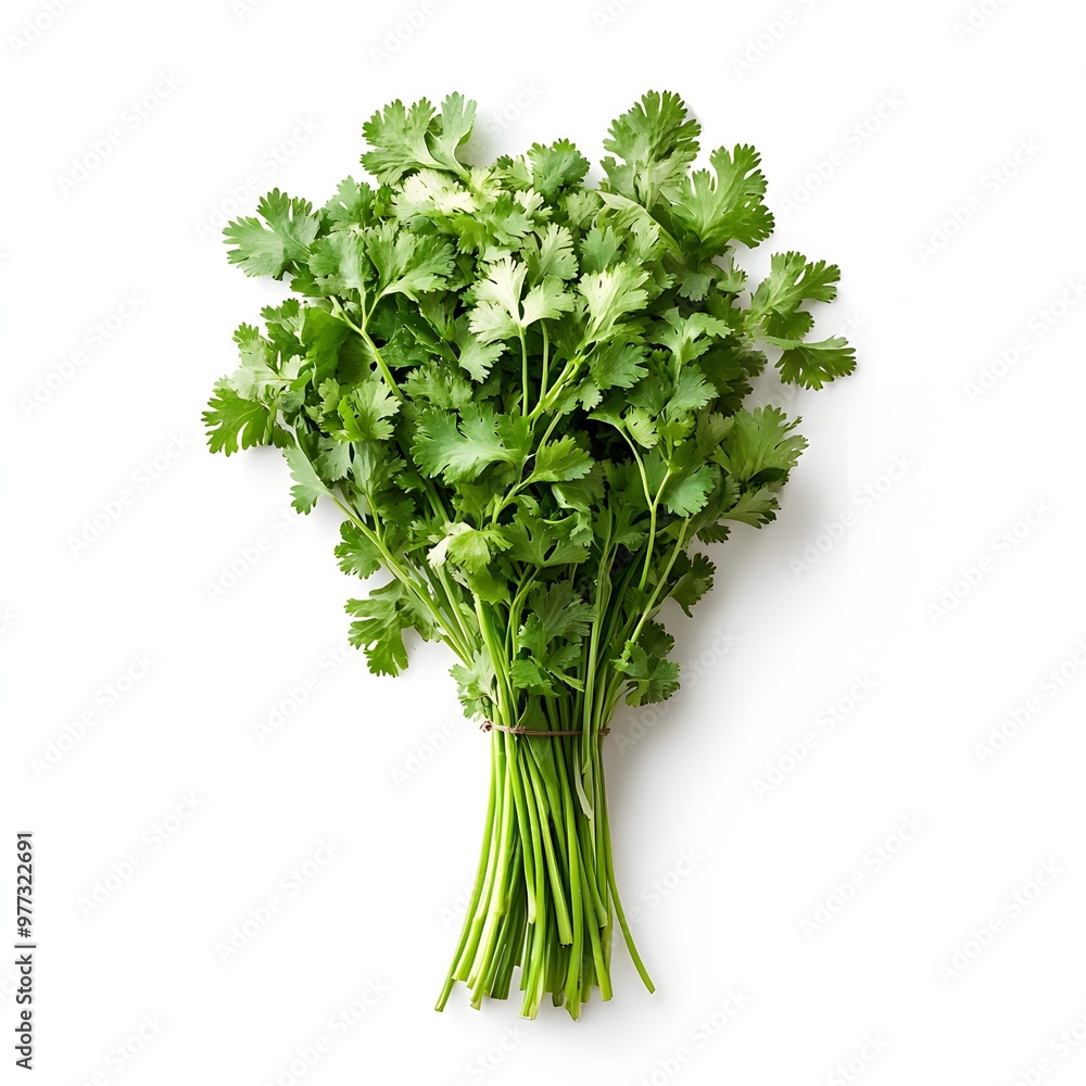 259. A fresh bunch of cilantro isolated on a clean white background 259. A fresh bunch of cilantro isolated on a clean white background