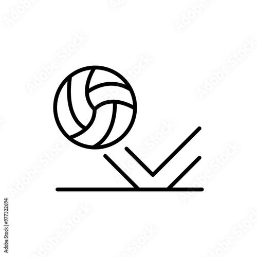 Volleyball outline icons, minimalist vector illustration ,simple transparent graphic element .Isolated on white background