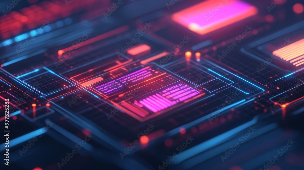 Interactive UI component libraries, holographic navigation tools, modern tech hub Interactive UI component libraries, holographic navigation tools, modern tech hub