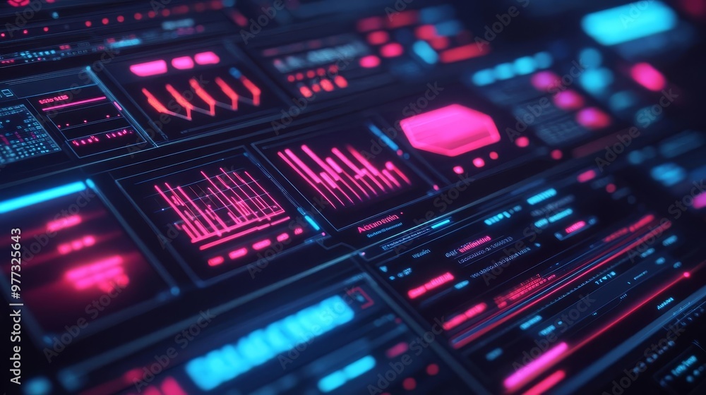 Interactive UI element editors, neon holographic toolkits, advanced tech lab Interactive UI element editors, neon holographic toolkits, advanced tech lab