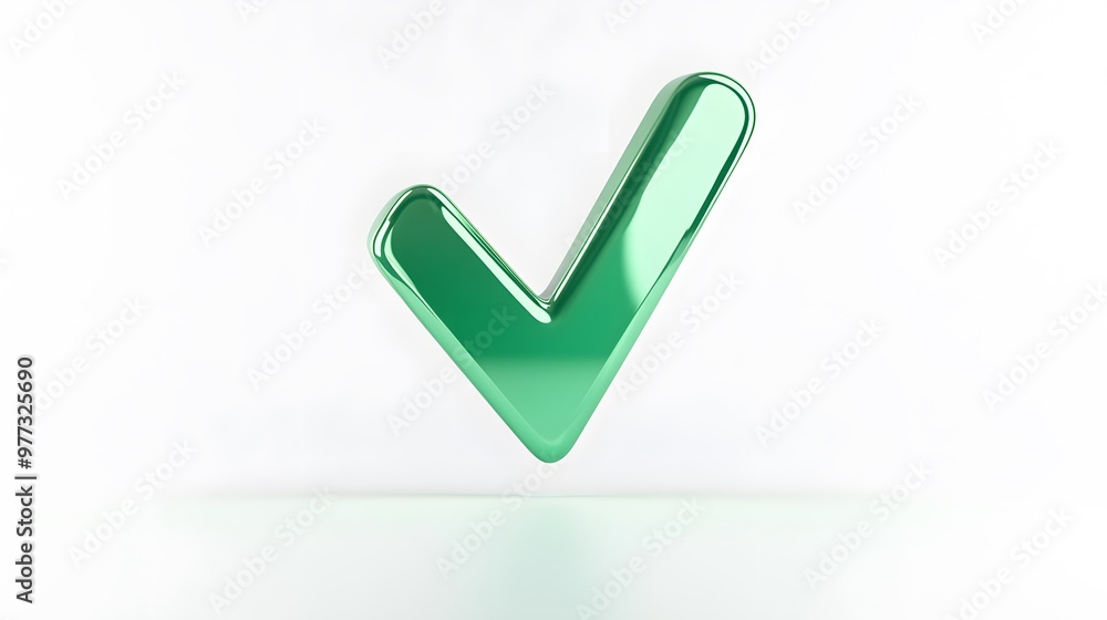 Green Check Mark Symbol on White Background Green Check Mark Symbol on White Background