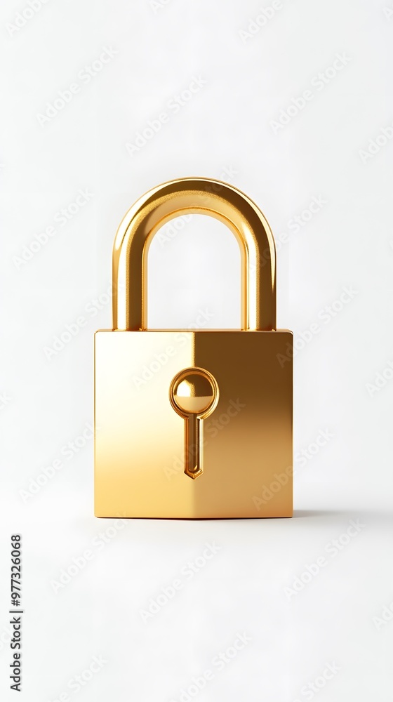 Golden Padlock Security Symbol Golden Padlock Security Symbol