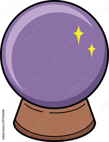 Cartoon simple crystal ball vector illustration