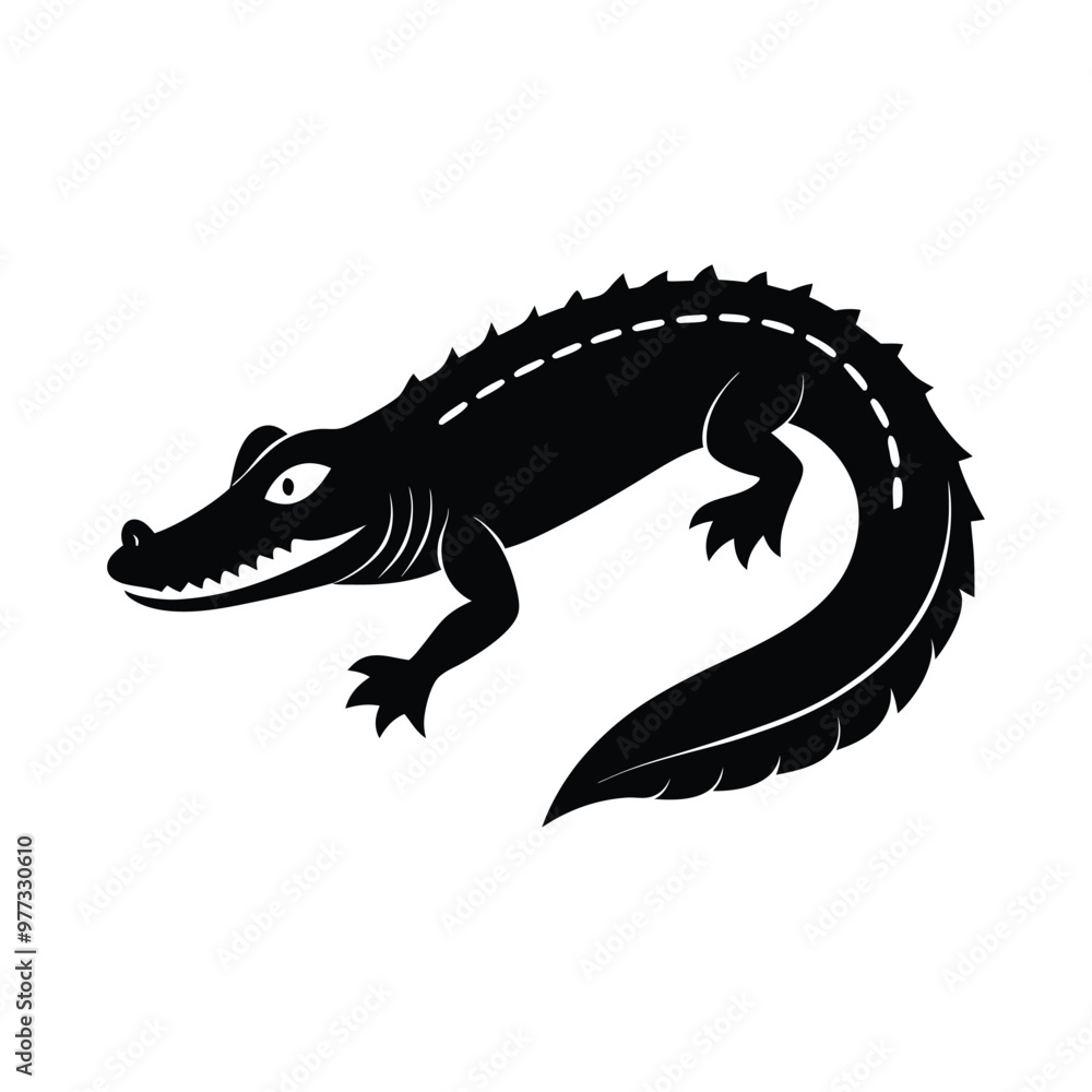Fototapeta premium crocodile vector silhouette without background