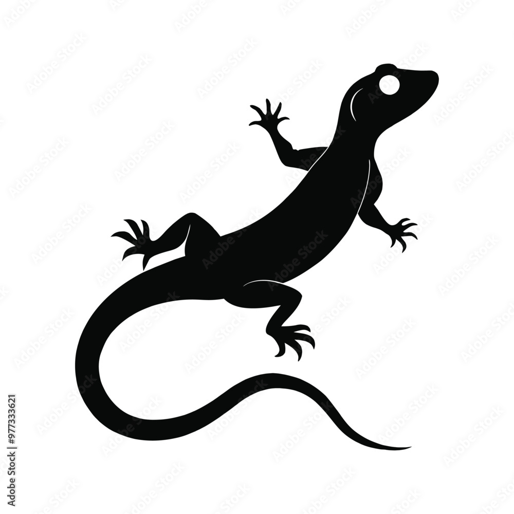 Naklejka premium lizard vector silhouette without background