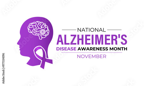 Alzheimer's disease awareness month is observed every year in november. November’s Focus: Raising Awareness for Alzheimer’s Disease”. Banner poster, flyer and background design template.