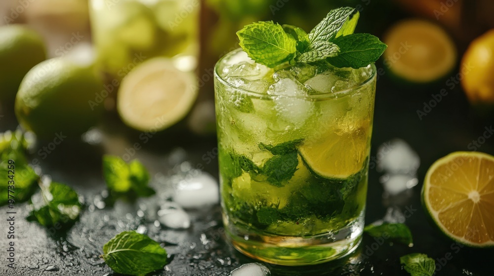 Citrus and Mint Cocktail with Ice Citrus and Mint Cocktail with Ice