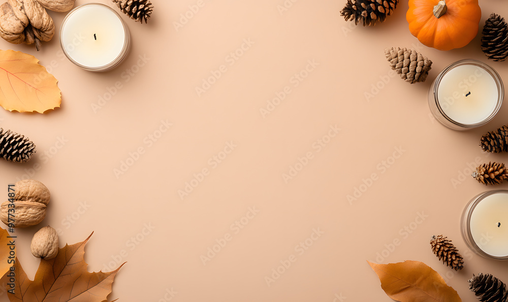 Craft Paper Background with Autumn-Themed Decor | Warm Fall Colors and Rustic Seasonal Design Craft Paper Background with Autumn-Themed Decor | Warm Fall Colors and Rustic Seasonal Design