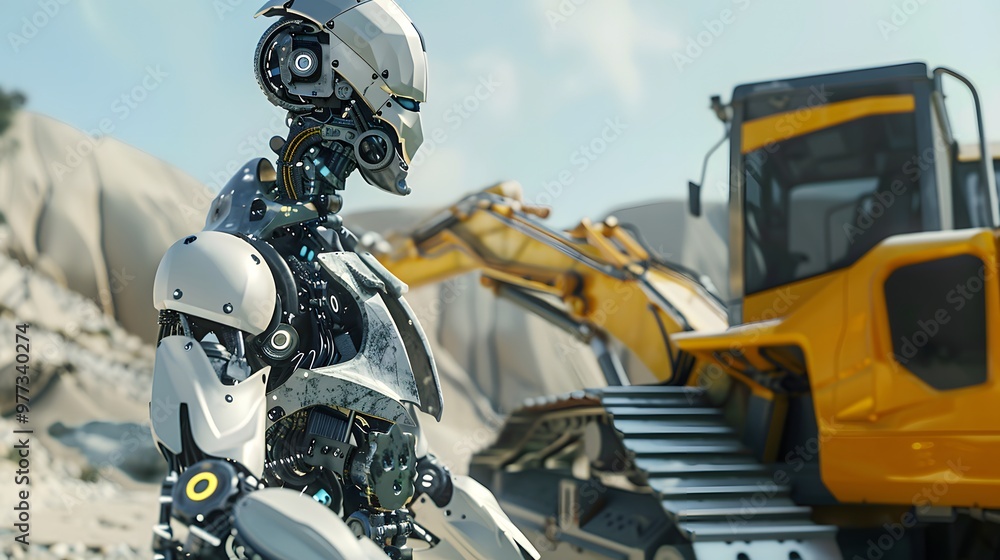 Robot Construction Worker: A robot operating heavy machinery on a construction site, efficiently building structures.
Robot Construction Worker: A robot operating heavy machinery on a construction site, efficiently building structures.