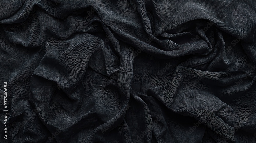 Fototapeta premium A black fabric with a pattern of zigzags