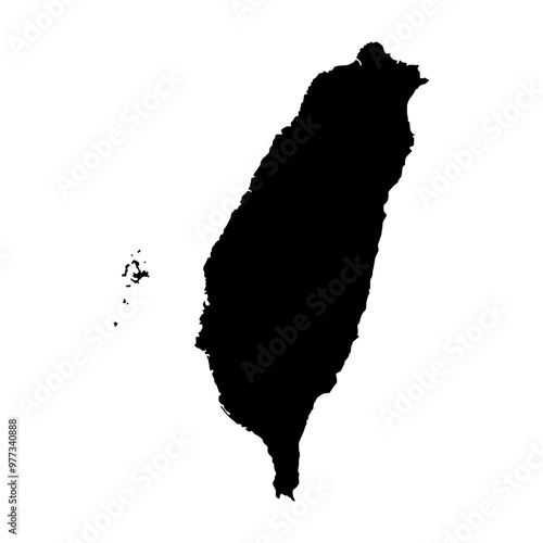 Silhouette of a Taiwan Country land Map