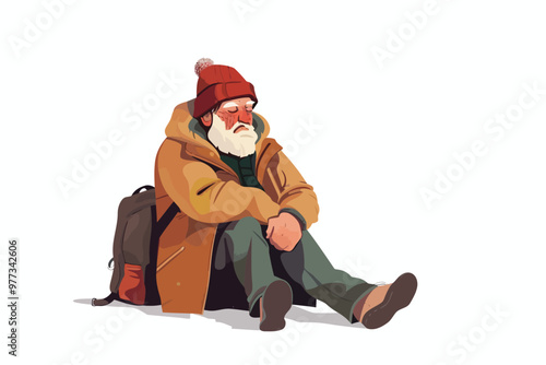 homeless old man isolated