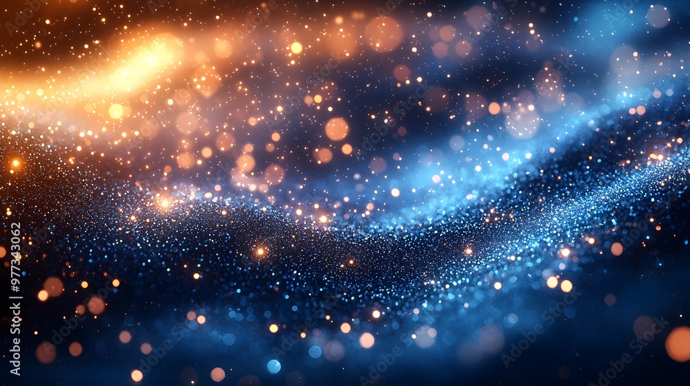 Twinkling blue particles in a soft, luminous gradient, with glowing bokeh floating in the background. The 3D design highlights the luxurious, radiant texture, creating a dynamic, celebratory feel Twinkling blue particles in a soft, luminous gradient, with glowing bokeh floating in the background. The 3D design highlights the luxurious, radiant texture, creating a dynamic, celebratory feel