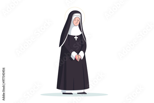 Nun isolated photo