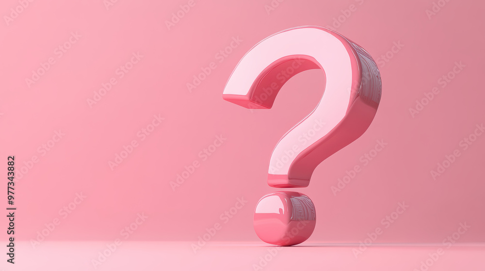 A large pink question mark standing upright against a matching background, symbolizing inquiry, mystery, or curiosity. Perfect for various creative uses. A large pink question mark standing upright against a matching background, symbolizing inquiry, mystery, or curiosity. Perfect for various creative uses.