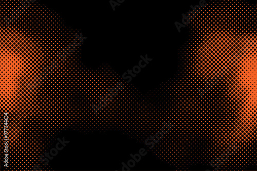 Halftone clouds. Abstract red halftone dotted colorful smoke. Comic pop art fog background