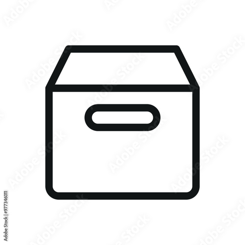 Storage box isolated icon, home organization storage container vector icon with editable stroke