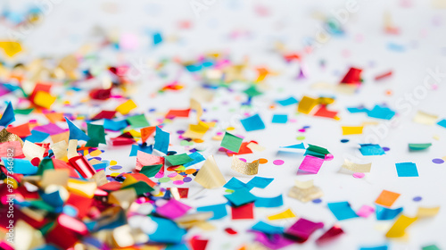 Bright multicolored confetti isolated on a white background ,Colorful confetti on white background