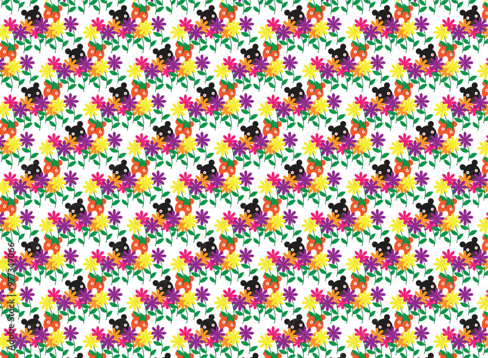 flower garden and bear flower garden and bear