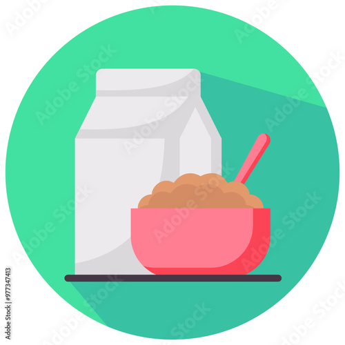 cereal round flat vector icon