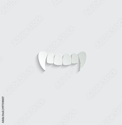 vampire teeth icon vector Halloween dracula