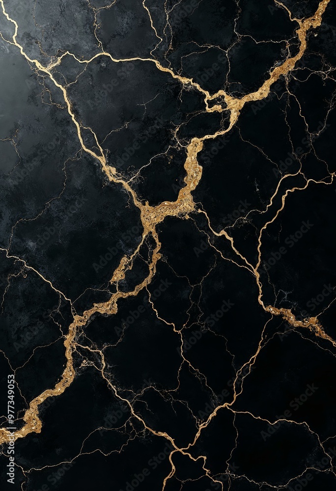 Black marble with gold veining Black marble with gold veining