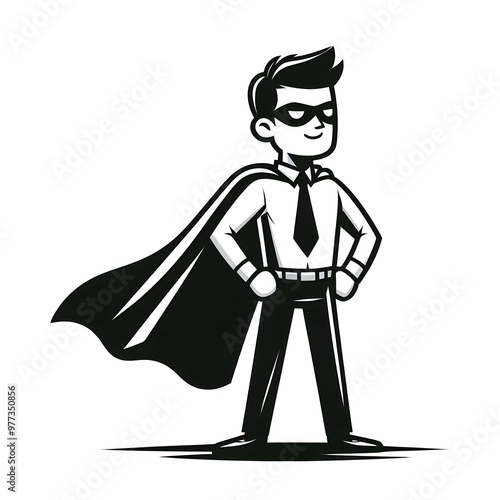 Business Superhero With Cape and Mask