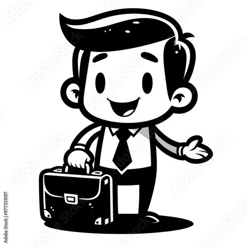 Excited Businessman Welcoming Opportunity Illustration