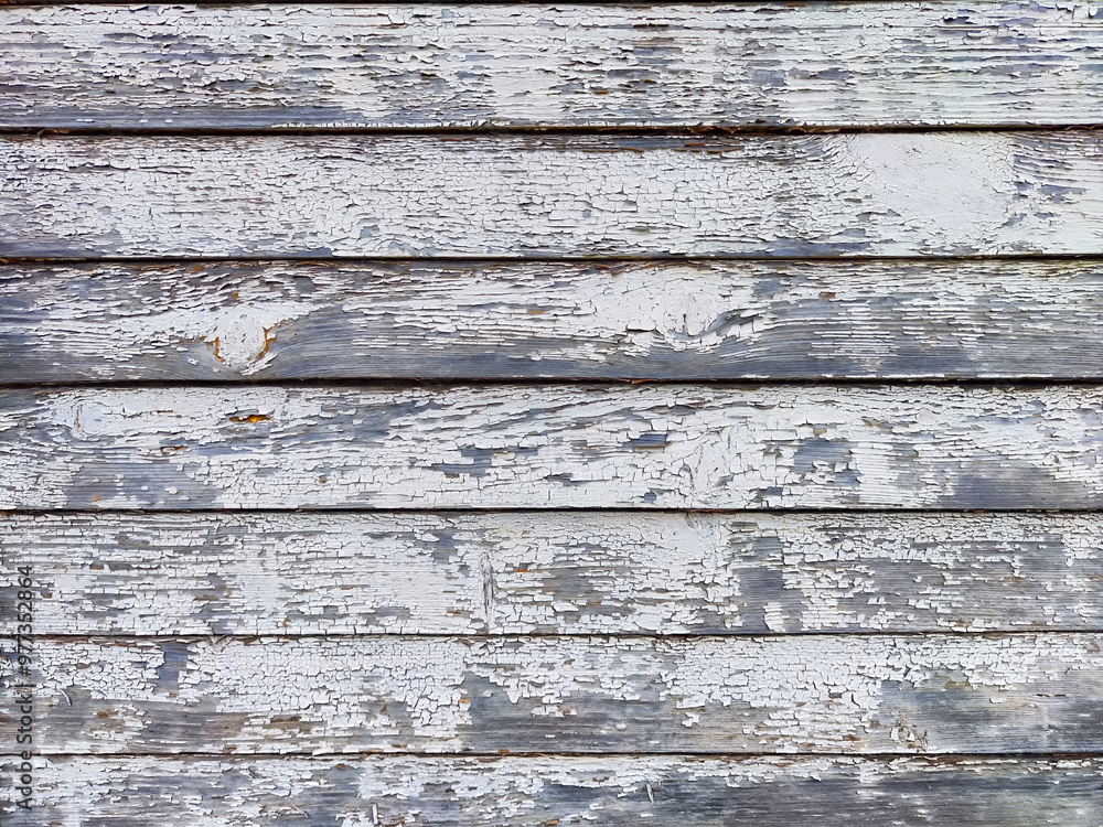 The surface displays a weathered wooden texture with peeling paint, providing a rustic backdrop for adding text or graphics The surface displays a weathered wooden texture with peeling paint, providing a rustic backdrop for adding text or graphics