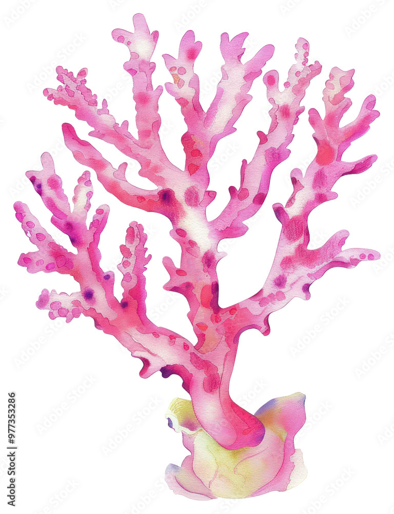 Naklejka premium PNG Vibrant pink coral illustration