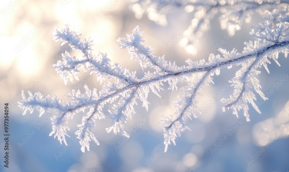 A branch covered in frosty ice A branch covered in frosty ice