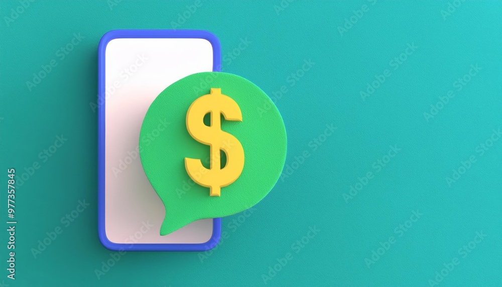 A colorful digital illustration depicting a smartphone with a dollar symbol in a speech bubble, representing financial communication. A colorful digital illustration depicting a smartphone with a dollar symbol in a speech bubble, representing financial communication.