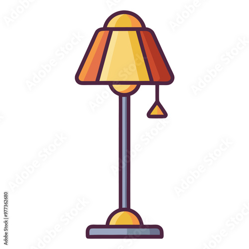 Desk lamp icon illustration isolated on a white background
