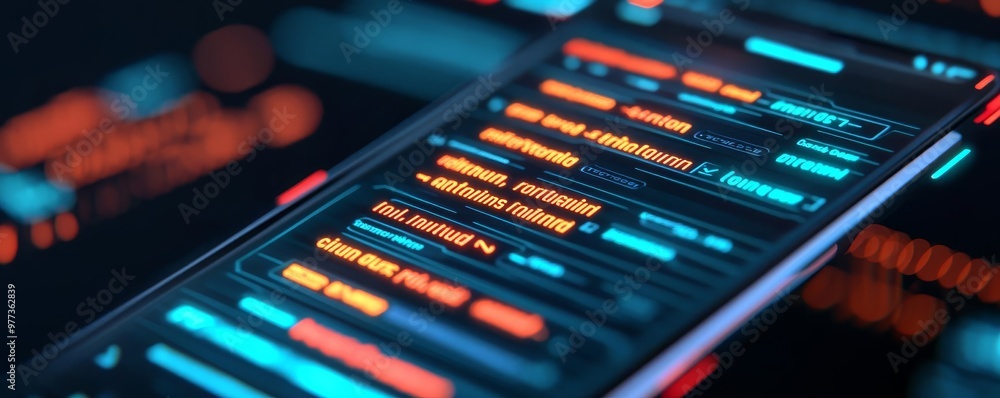 AI-powered translation app, glowing text interface, real-time language conversion, futuristic design AI-powered translation app, glowing text interface, real-time language conversion, futuristic design